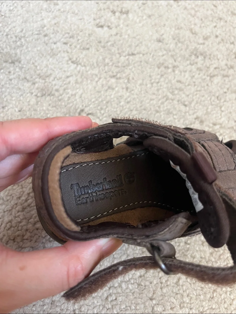 Timberland Baby Toddler Brown Leather Fisherman Sandals Close Toe size 4